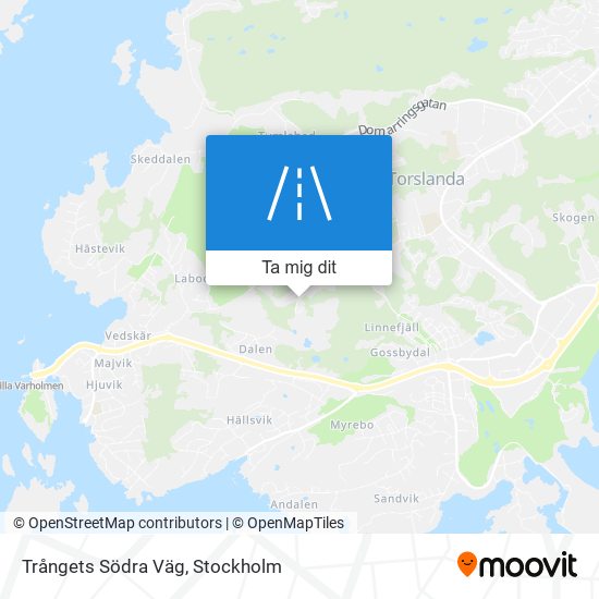 Trångets Södra Väg karta