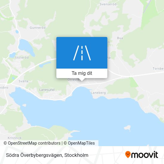 Södra Överbybergsvägen karta