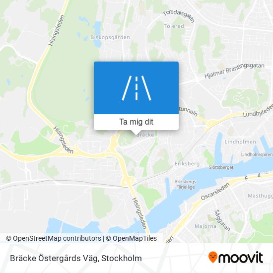 Bräcke Östergårds Väg karta