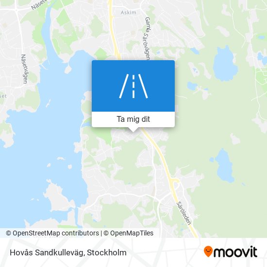 Hovås Sandkulleväg karta