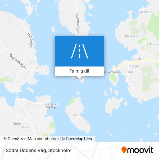 Södra Uddens Väg karta