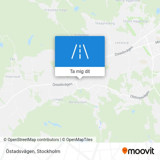 Östadsvägen karta