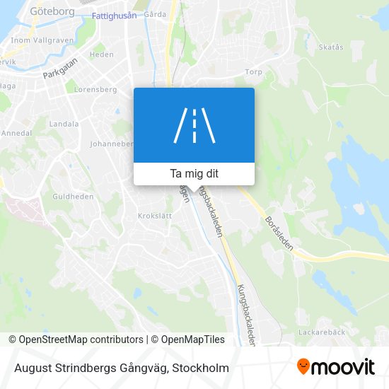 August Strindbergs Gångväg karta
