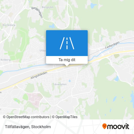 Tillfällavägen karta
