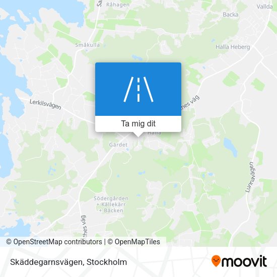 Skäddegarnsvägen karta