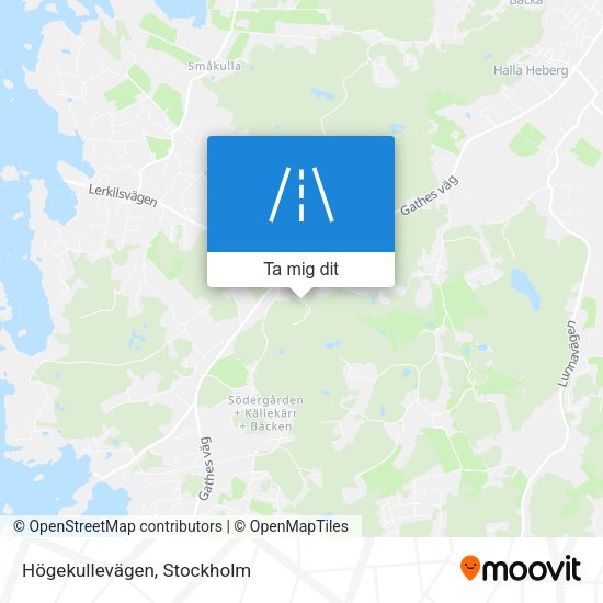 Högekullevägen karta