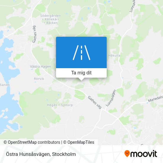 Östra Hunsåsvägen karta