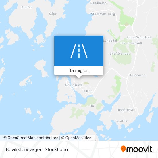 Bovikstensvägen karta