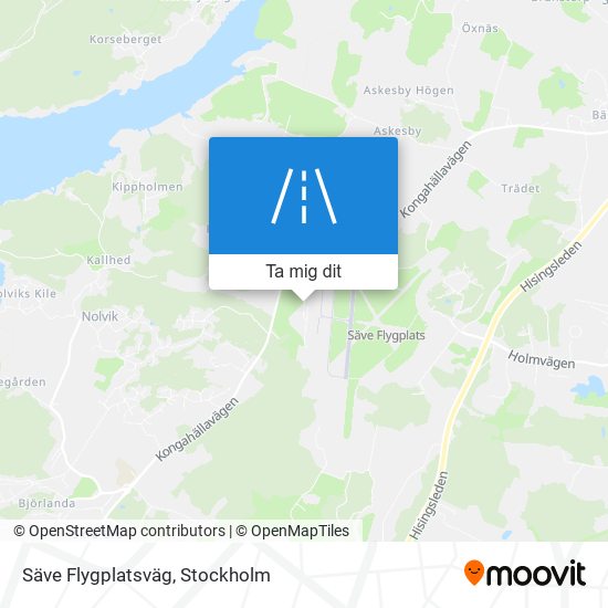 Säve Flygplatsväg karta