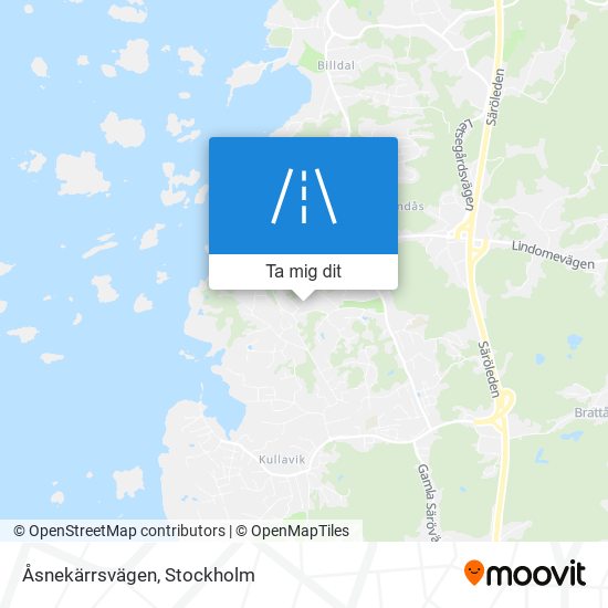 Åsnekärrsvägen karta