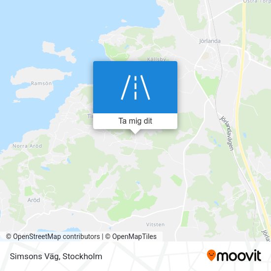Simsons Väg karta