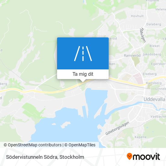 Södervistunneln Södra karta