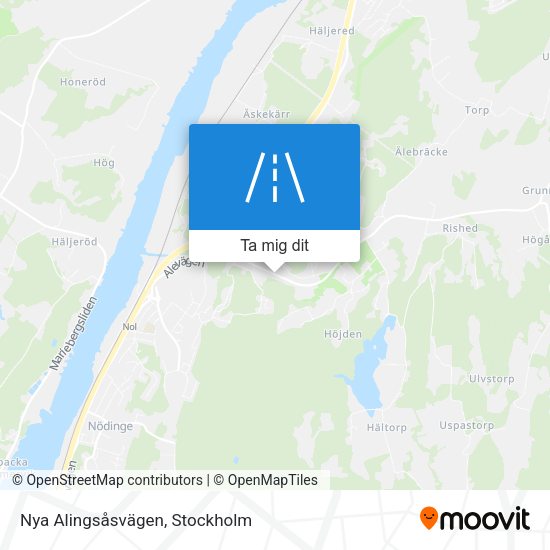Nya Alingsåsvägen karta