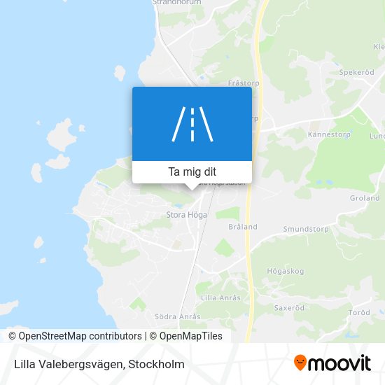 Lilla Valebergsvägen karta