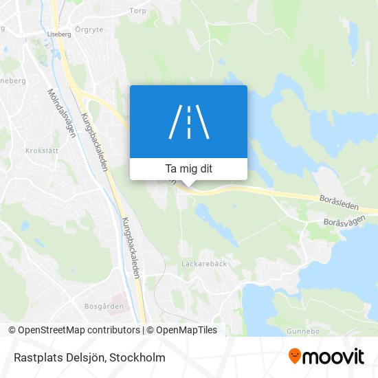 Rastplats Delsjön karta