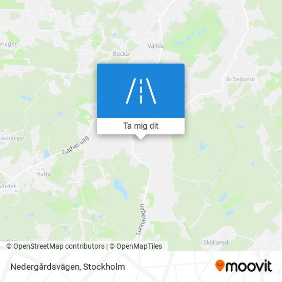 Nedergårdsvägen karta