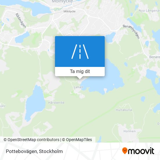 Pottebovägen karta