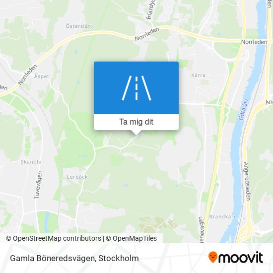 Gamla Böneredsvägen karta