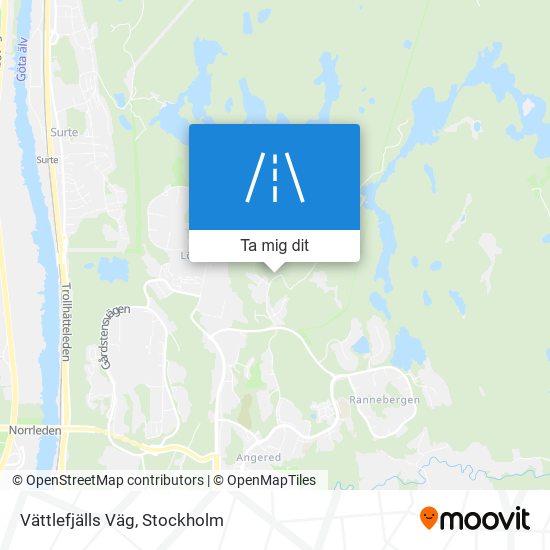 Vättlefjälls Väg karta