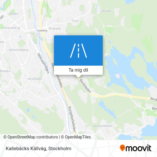 Kallebäcks Källväg karta