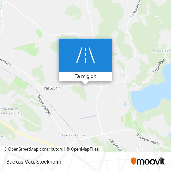 Bäckas Väg karta