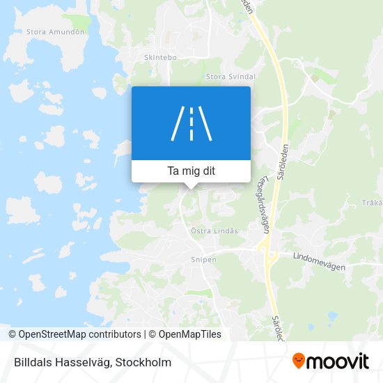 Billdals Hasselväg karta
