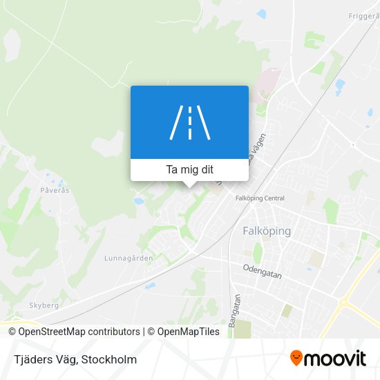 Tjäders Väg karta
