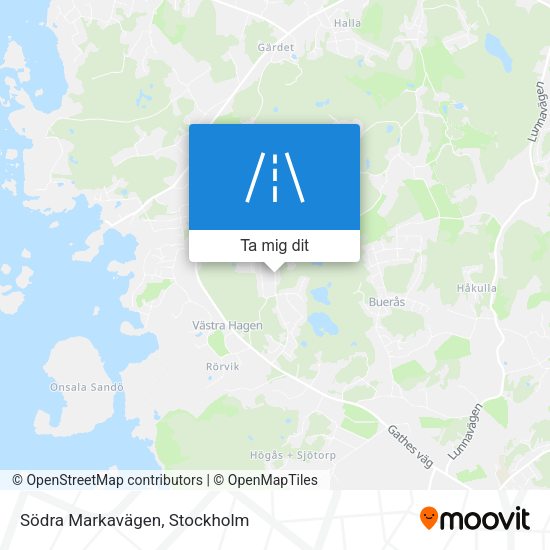 Södra Markavägen karta