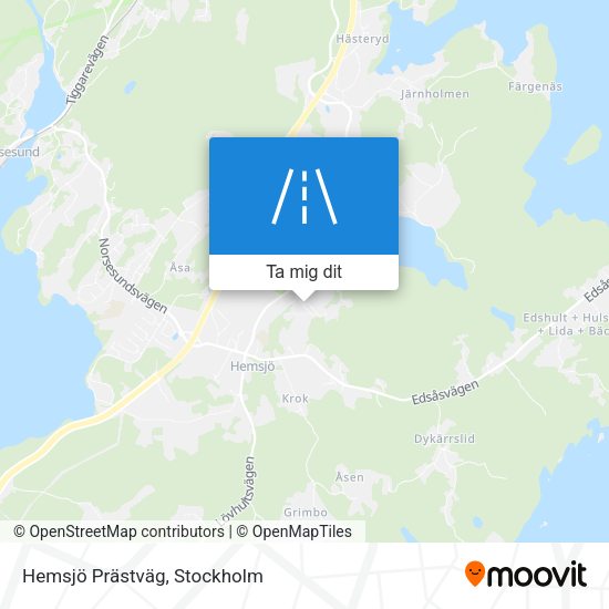 Hemsjö Prästväg karta
