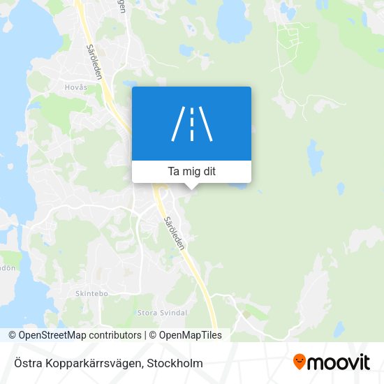 Östra Kopparkärrsvägen karta