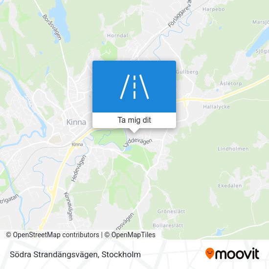 Södra Strandängsvägen karta