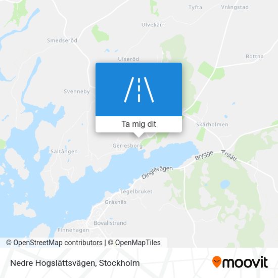 Nedre Hogslättsvägen karta