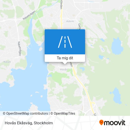 Hovås Ekåsväg karta