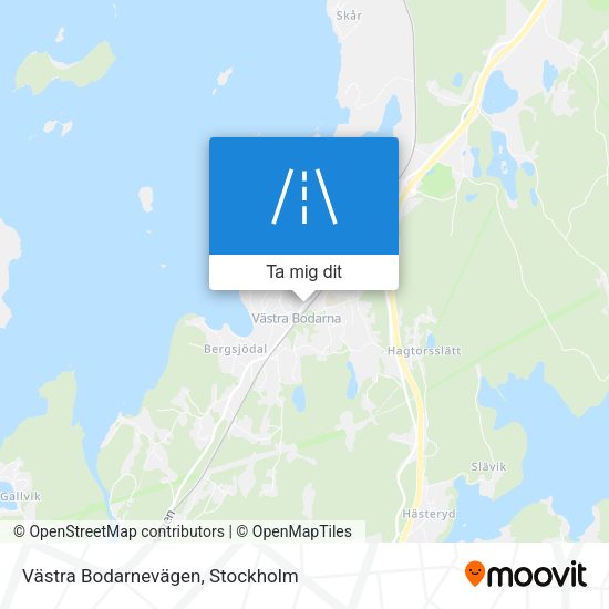 Västra Bodarnevägen karta