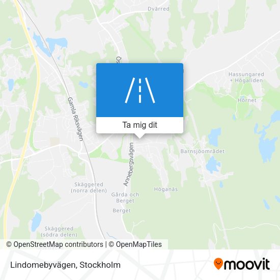 Lindomebyvägen karta