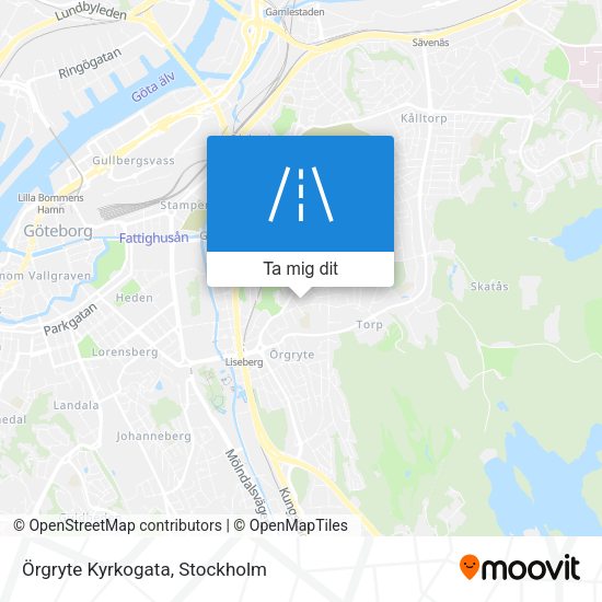 Örgryte Kyrkogata karta