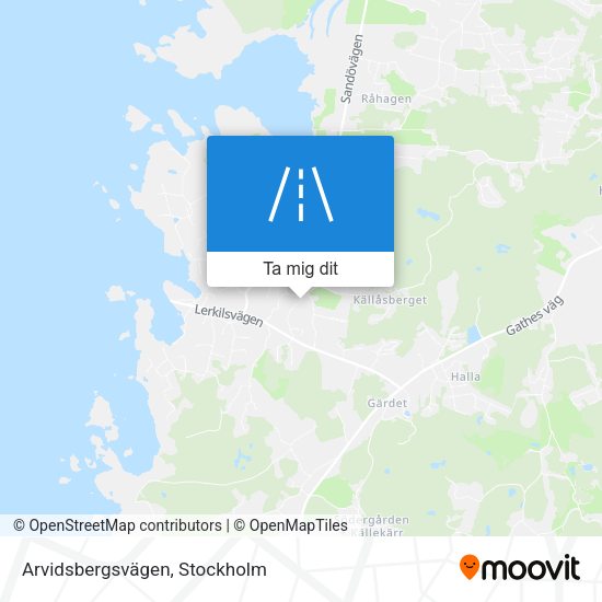 Arvidsbergsvägen karta