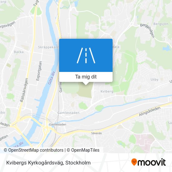 Kvibergs Kyrkogårdsväg karta