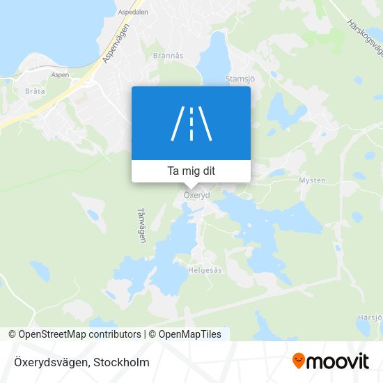 Öxerydsvägen karta