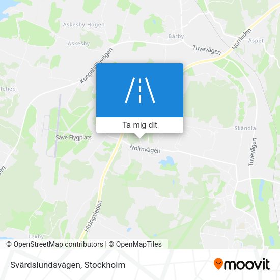Svärdslundsvägen karta