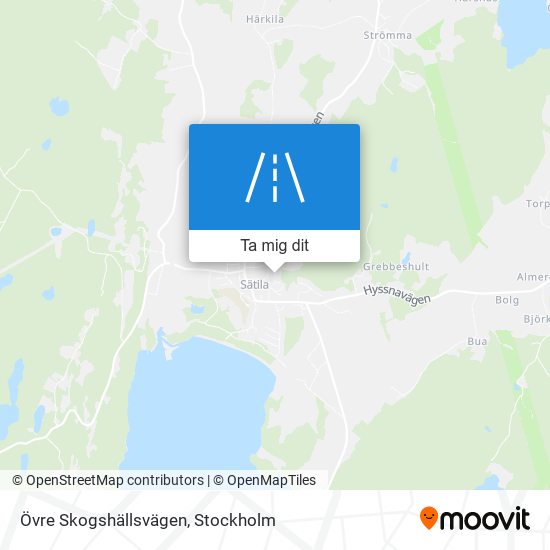 Övre Skogshällsvägen karta