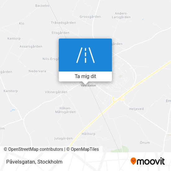 Påvelsgatan karta