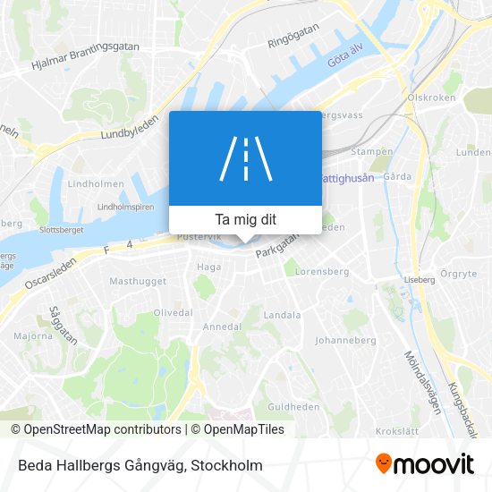 Beda Hallbergs Gångväg karta