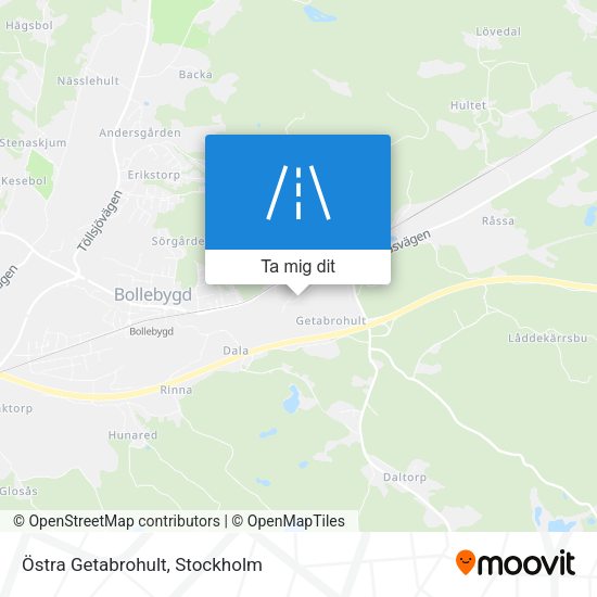 Östra Getabrohult karta