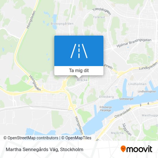 Martha Sennegårds Väg karta