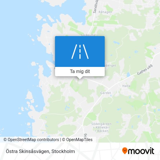 Östra Skinsåsvägen karta