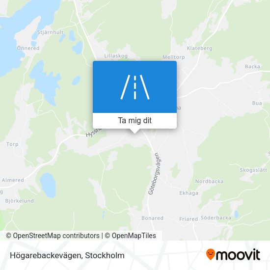 Högarebackevägen karta