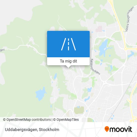 Uddabergsvägen karta