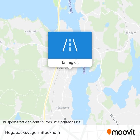 Högabacksvägen karta