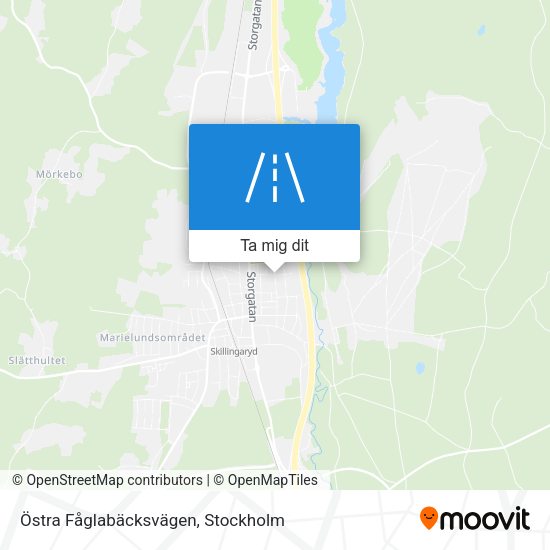 Östra Fåglabäcksvägen karta